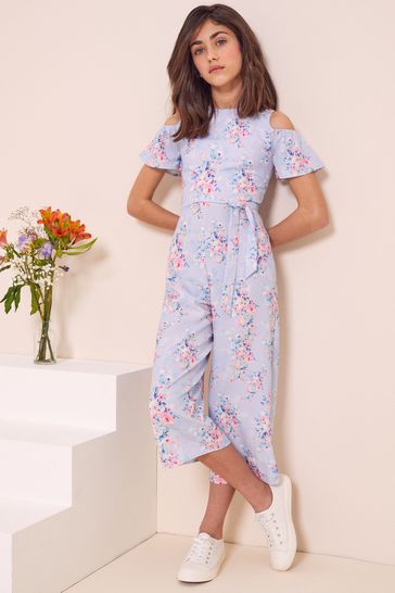 Buy Lipsy Blue Cold Shoulder Culotte Jumpsuit from Next Luxembourg
