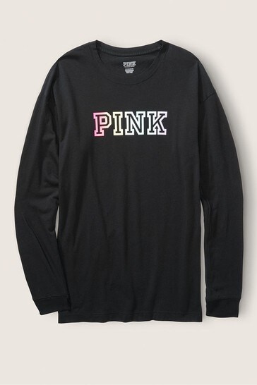 Black pink long sleeve shop t shirt