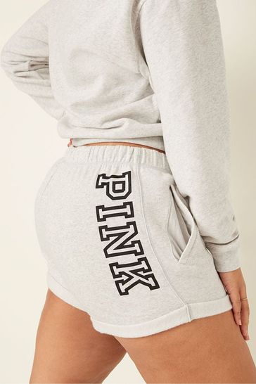 Buy Victoria s Secret PINK Heather Stone Grey Logo Lounge Short from Next Ireland