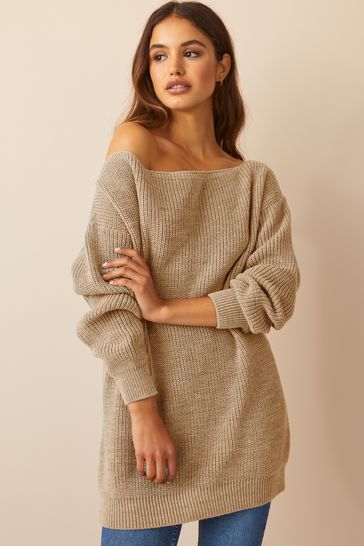 Baggy off sales shoulder jumper