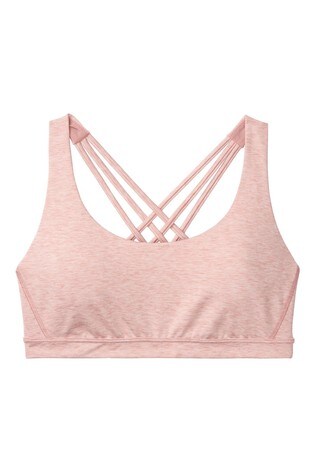 incredible essential strappy back heathered bra