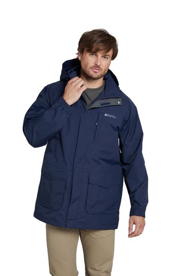 Mountain Warehouse Blue Glacier Ii Extreme Mens Waterproof Long Jacket