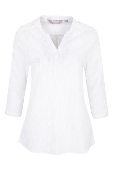 Mountain Warehouse White Petra Womens Relaxed Fit 3/4 Sleeve Shirt