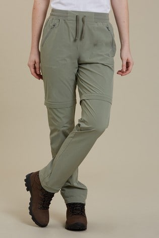 Mountain Warehouse Khaki Explorer Womens Zip-Off Convertible Walking Trousers
