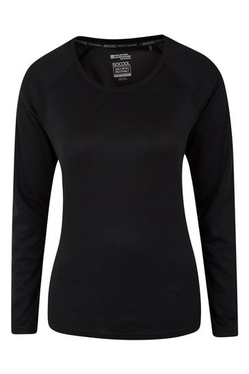 Camiseta negra deportiva de manga larga de mujer de Mountain Warehouse