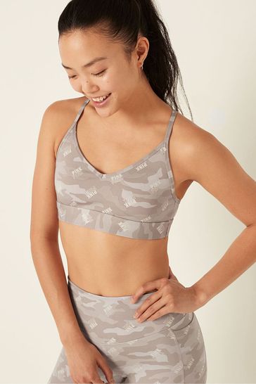 Buy Victoria s Secret PINK Polar Grey Logo Camo Lightly Lined Low Impact Sports Bra from Next Ireland