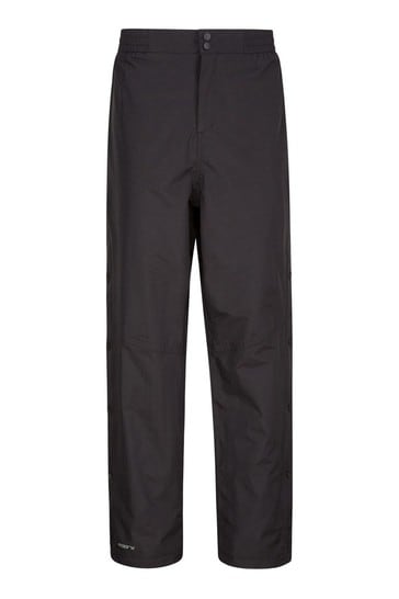 Mountain Warehouse Black Downpour Extreme Waterproof Mens Overtrousers - Short Length