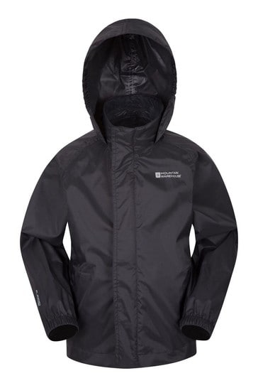 Mountain Warehouse Black Packable Kids Waterproof Jacket
