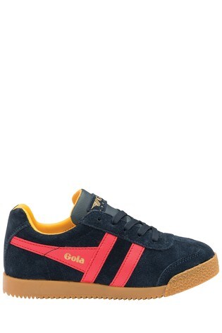 Gola Blue Harrier Kids Suede LaceUp Trainers