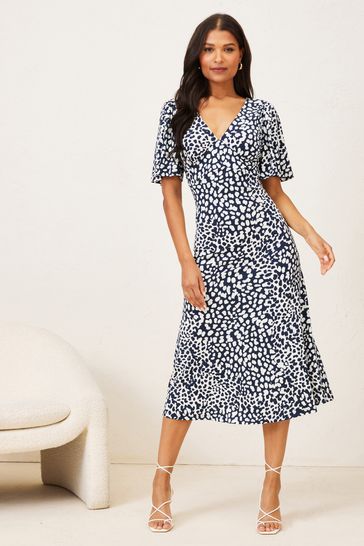 Angel sleeve midi dress online