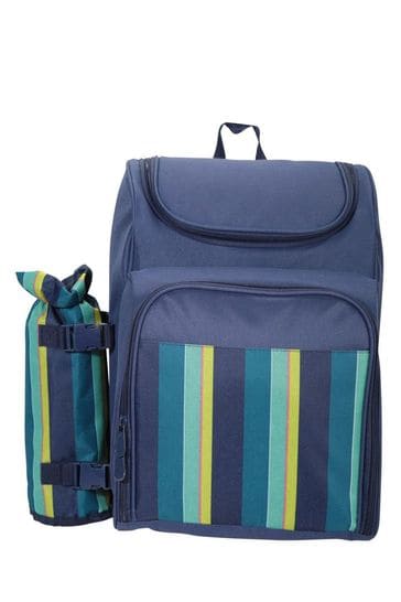 Mountain Warehouse Stripe Coolbag Backpack Picnic Set - 4 Person
