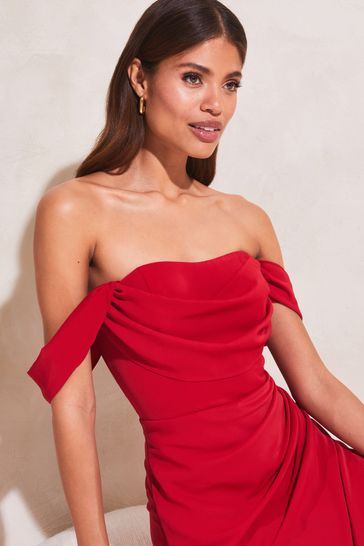 Lipsy red bardot dress outlet