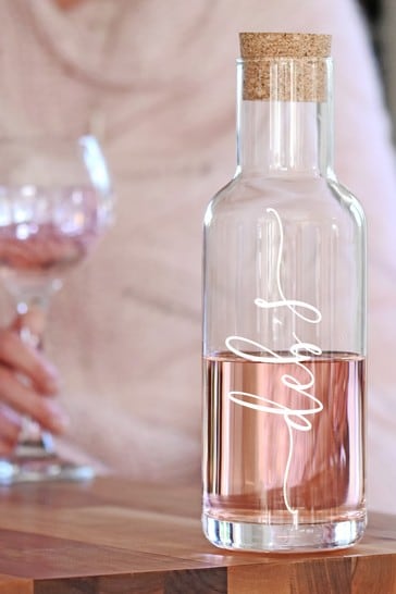 Personalised Script Corked Glass Decanter by Oh So Cherished
