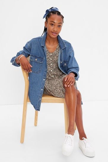 Buy Gap Medium Blue Oversized Denim Shirt Jacket from Next Ireland