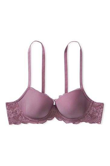 Buy Victoria's Secret Mauvelous Purple Smooth Lace Wing Lightly Lined Demi  Bra from Next Denmark