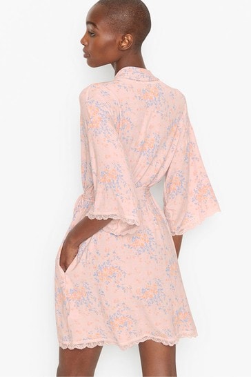Pink lace dressing gown online