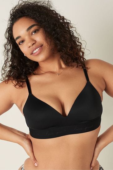 Buy Victoria's Secret PINK Pure Black Shine Non Wired Push Up Smooth  T-Shirt Bra from Next Norway