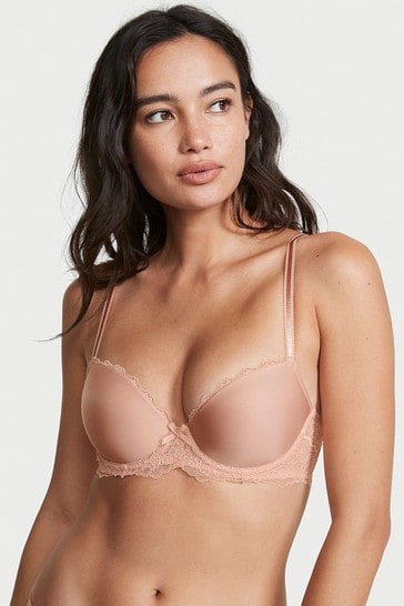 Buy Victoria's Secret Evening Blush Nude Smooth Lace Wing Lightly Lined  Demi Bra from Next Malta
