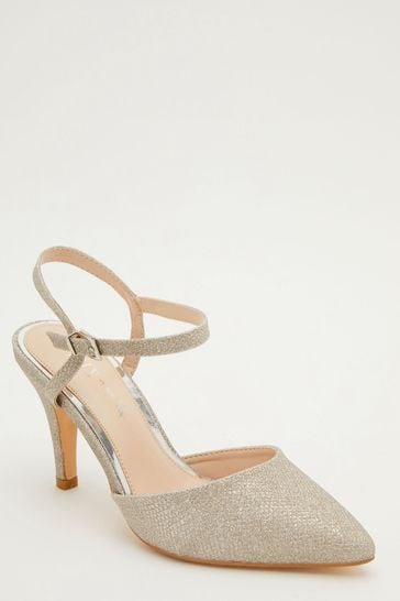 Gold wide fit shoes heels hot sale