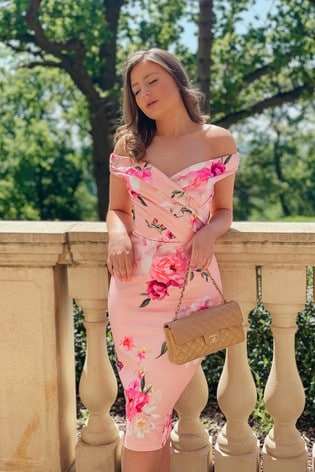 Blush pink shop floral dress