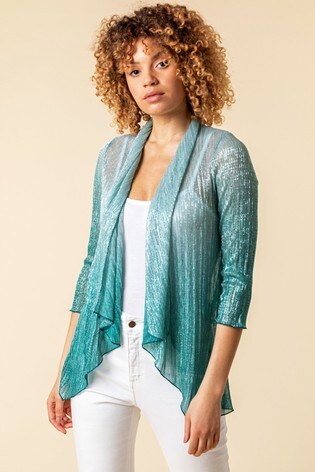 Longline Lace And Jersey Open Cover Up Ladies Womens Klass Collection