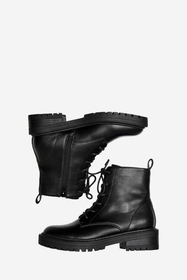 Lace up faux new arrivals leather boots