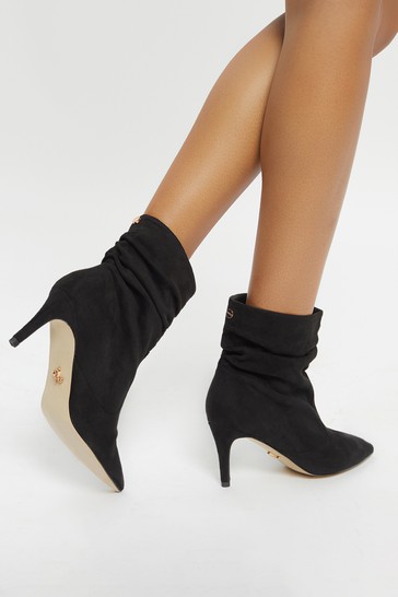 lipsy heeled ruched long boot