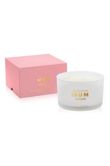 Katie Loxton Clear 3 Wick Scented Candle | Wonderful Mum | White Orchid And Soft Cotton | 500g
