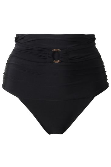 Black high waisted control bikini bottoms best sale