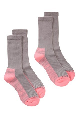 Mountain Warehouse Grey Womens IsoCool Breathable Hiker Socks - 2 Pack