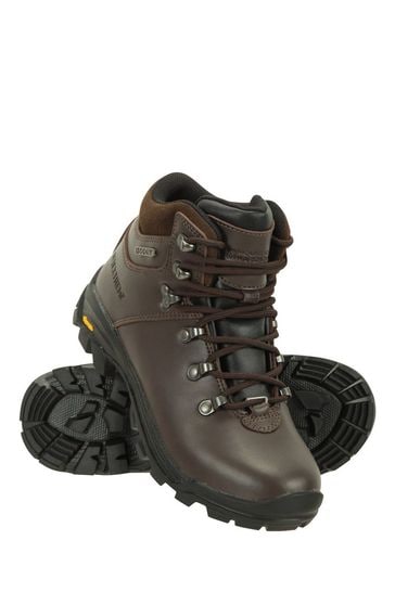 Mountain Warehouse Dark Brown Latitude Womens Waterproof, Vibram Sole Leather Hiking Walking Boots