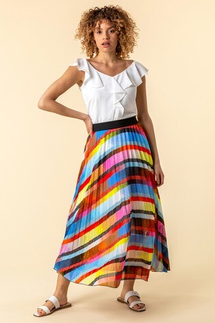 rainbow maxi skirt