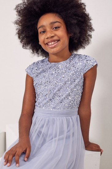 Buy Lipsy Blue Sequin Bodice Midi Occasion Dress from Next Croatia