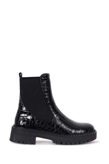 Silver studded chelsea top boots