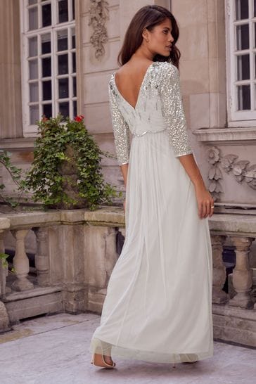Mid sleeve maxi dress deals