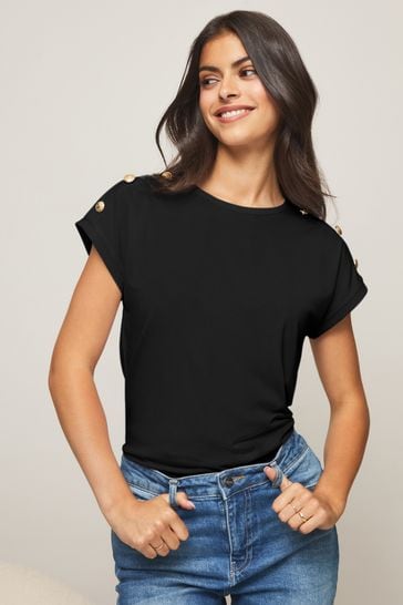 Lipsy Black Round Neck T-Shirt