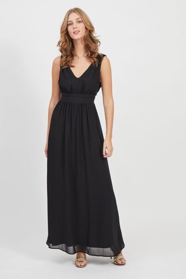 Vila Sleeveless V Neck Tulle Maxi Dress ...