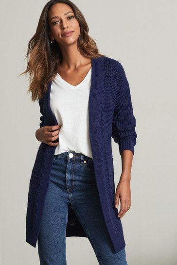 Lipsy Navy Blue Petite Cable Cardigan