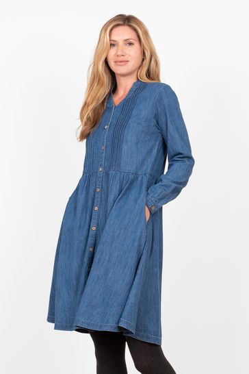 Brakeburn Blue Denim Shirt Smock Dress