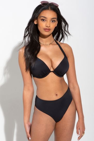 Buy Pour Moi Black High Leg Space Bikini Brief from Next Luxembourg