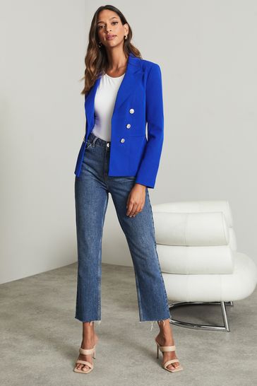 Buy Lipsy Cobalt Blue Military Tailored Button Blazer from Next