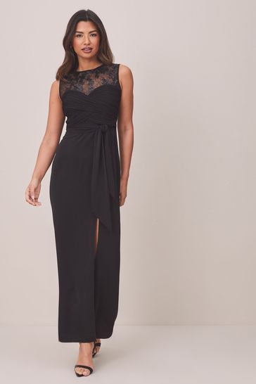 Lipsy sequin built up maxi shop dress black