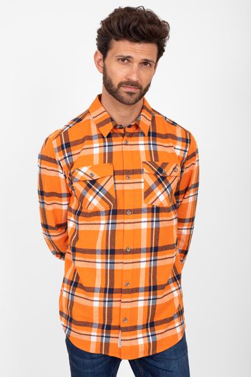 Brakeburn Orange Checked Shirt