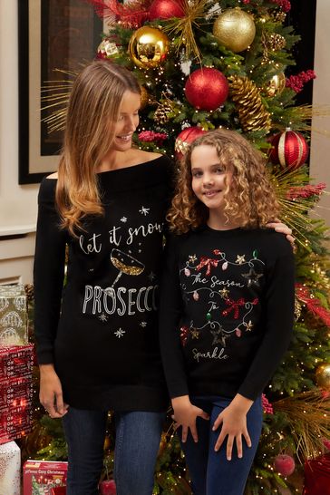 Fashion Union Prosecco Womens Matching Family Christmas Jumper