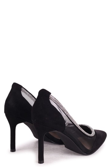 Buy Linzi Black Cora Soft Faux Suede Pointed Heeled Court Shoe