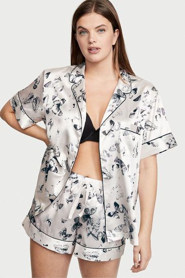 Buy Victoria s Secret White Butterfly Satin Short Pyjamas from Next Ireland