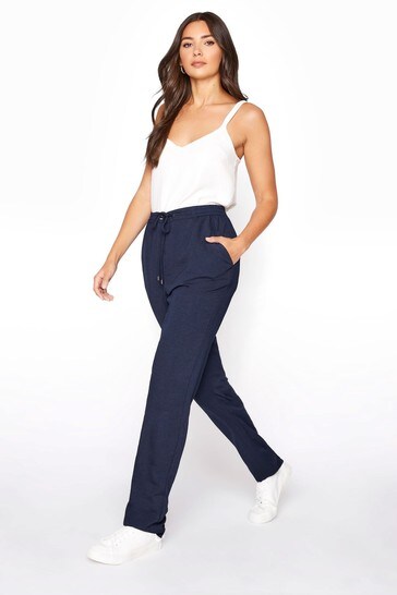 Long Tall Sally Blue Wide Leg Washed Twill Trouser