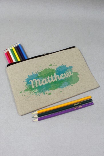 Personalised Splash Pencil Case with Pencils by Signature Gifts