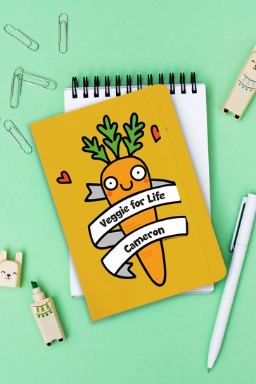 Personalised Yellow Hardback Notebook by Signature Gifts