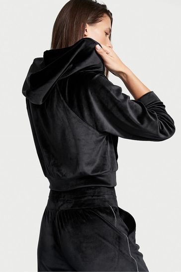 Velvet zip clearance hoodie